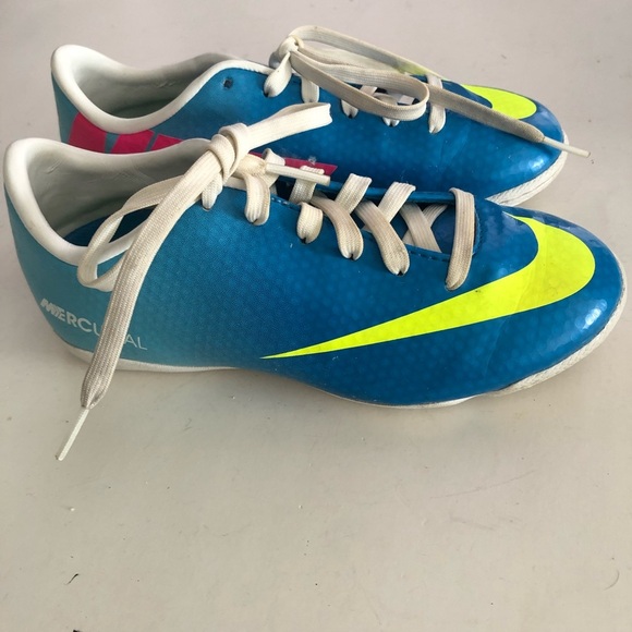 NIKE MERCURIAL VICTORY IV IC NEPTUNE BLUE/VOLT-TIDE POOL BLUE- 12 children. Used - Picture 2 of 10
